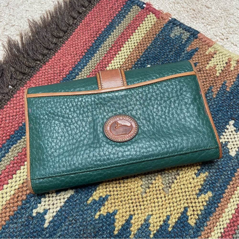 Dooney & Bourke Green and Brown Leather Wallet - Picture 2 of 7